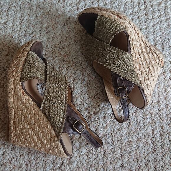 STUART WEITZMAN Olive green Toogood Raffia Espadrille Size 6.5 - Picture 5 of 16